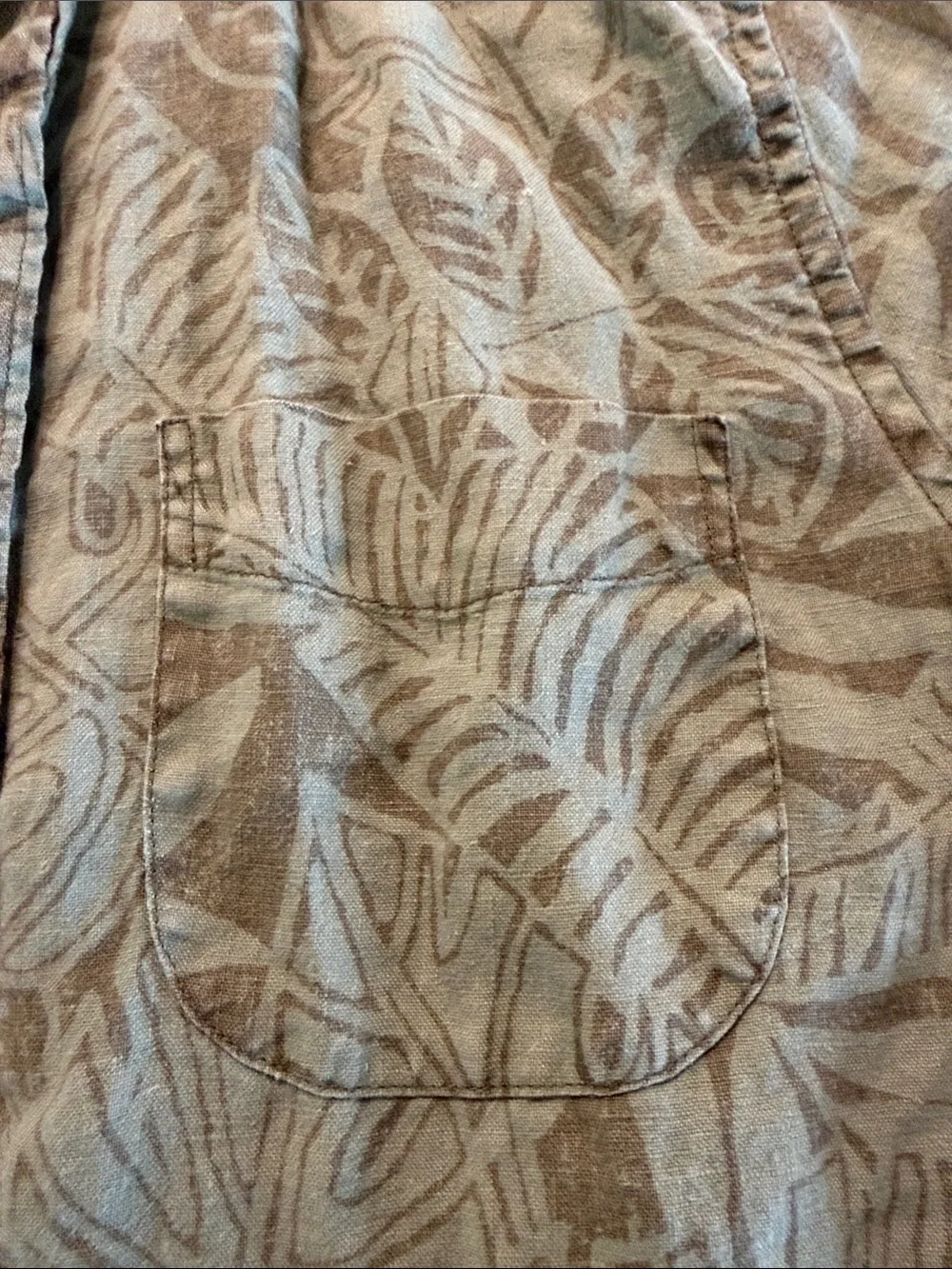 J Crew jungle foliage print linen shirt size S
